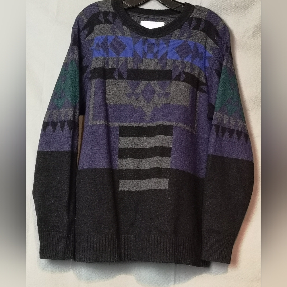 Sacai Aztec Knit Jacquard Pullover Sweater